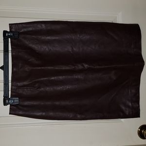 Ann Taylor Petites Brown Faux Leather Pencil Skirt 6P